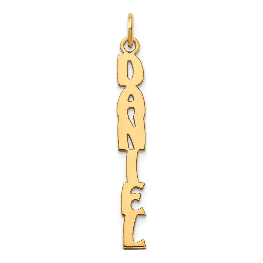 14K Yellow Gold Hobo Extra Font Name Plate Charm Pendant