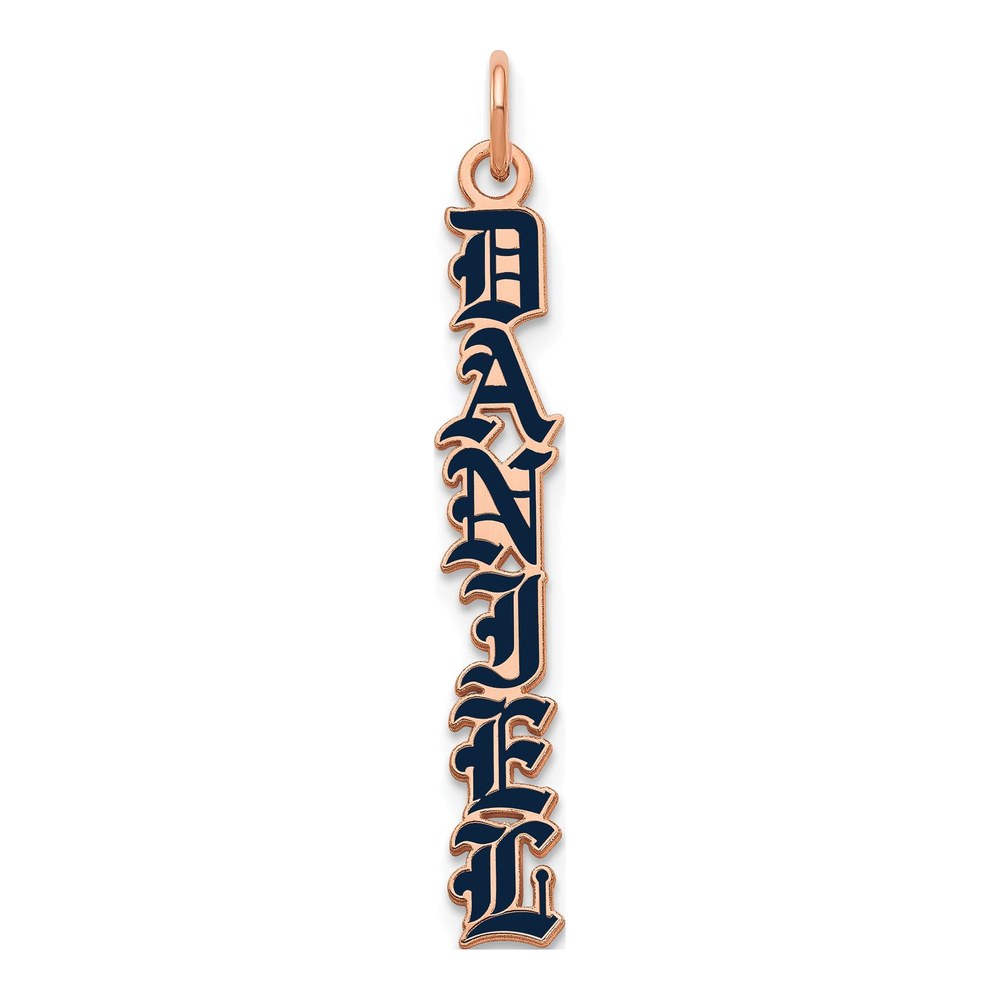 14K Rose Gold English Towne Name Plate Charm