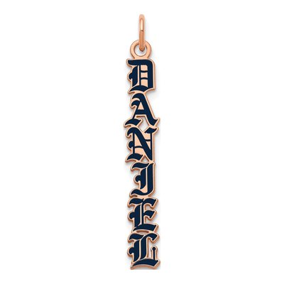 14K Rose Gold English Towne Name Plate Charm