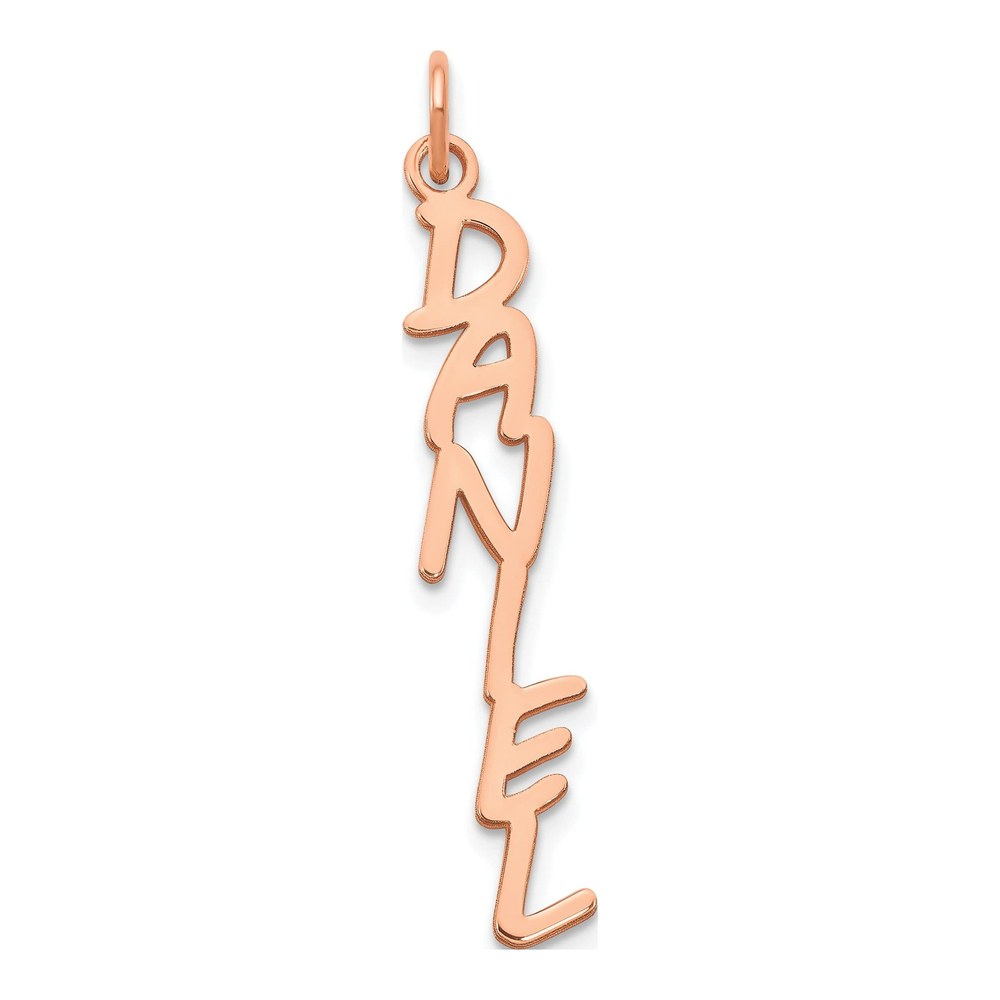Sterling Silver/rose-Plated Mv Boli Font Name Plate Charm Pendant