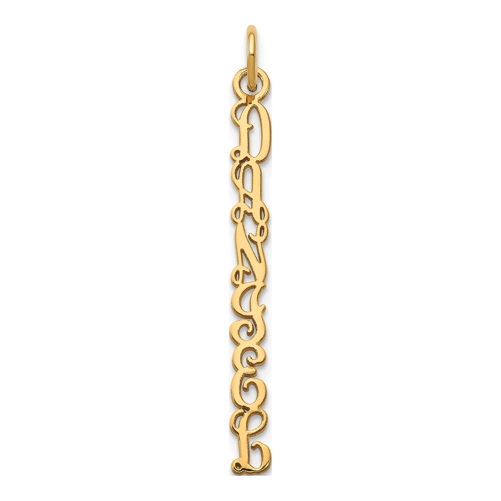 Gold-Plated Sterling Silver Personalized Vine Font Name Plate Charm