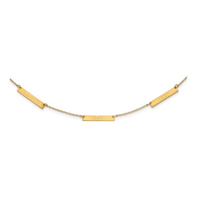 Gold-Plated Sterling Silver Personalized 3-Station Necklace