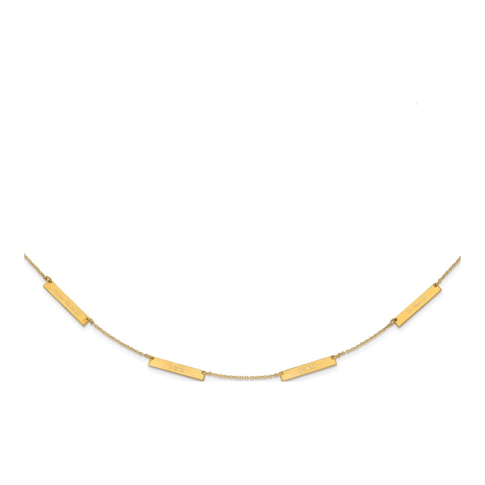 Gold-Plated Sterling Silver Personalized 4-Station Necklace