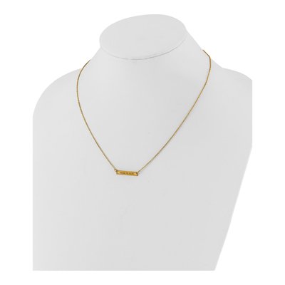 Ss/Gold Plated Sterling Silver/Gold-Plated Brushed 1 Station With Diamond Necklace – view 3