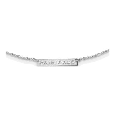 Sterling Silver Diamond 1-Station Necklace