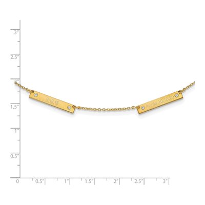Gold-Plated Sterling Silver 1/20 ct tw Diamond Personalized 2-Station Necklace – view 2