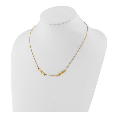 Gold-Plated Sterling Silver 1/20 ct tw Diamond Personalized 2-Station Necklace – view 3