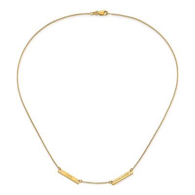 Gold-Plated Sterling Silver 1/20 ct tw Diamond Personalized 2-Station Necklace – view 4