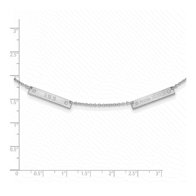 Sterling Silver 1/20 ct tw Diamond 2-Station Necklace – view 2