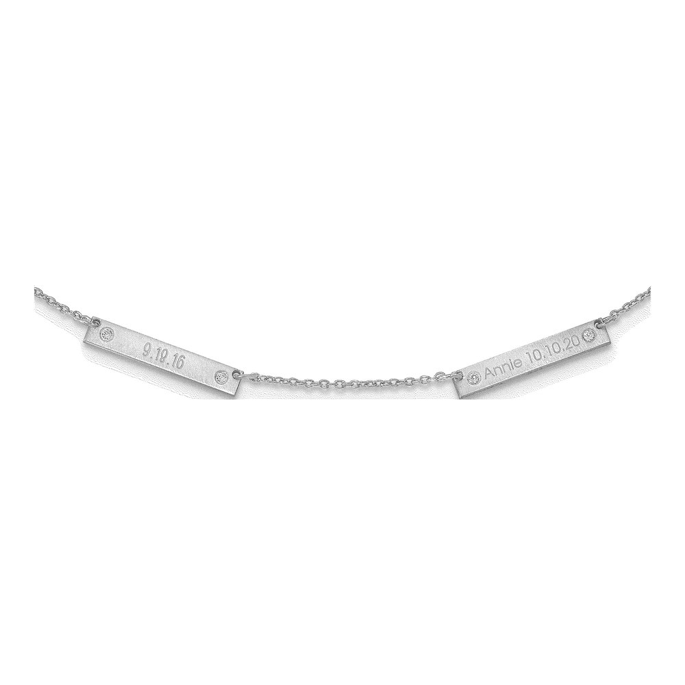Sterling Silver 1/20 ct tw Diamond 2-Station Necklace