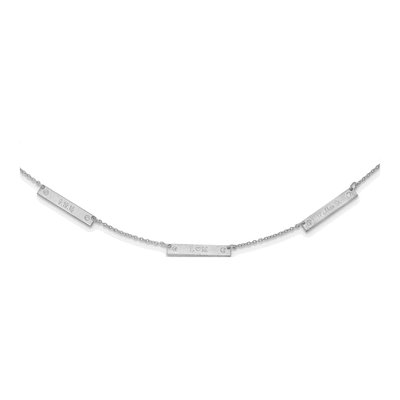 Sterling Silver 0.09 ct tw Diamond Personalized 3-Station Necklace