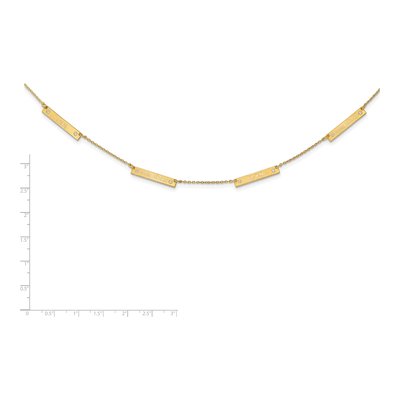 Ss/Gold Plated Sterling Silver/Gold-Plated Brushed 4 Station With Diamond Necklace – view 2