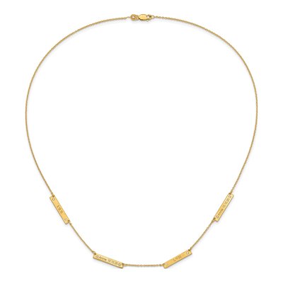 Ss/Gold Plated Sterling Silver/Gold-Plated Brushed 4 Station With Diamond Necklace – view 4