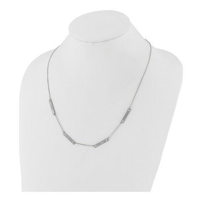 Sterling Silver 1/8 ct tw Diamond Personalized 4-Station Necklace – view 3