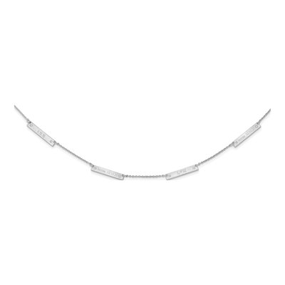 14K White Gold 1/8 ct tw Diamond 4-Station Necklace