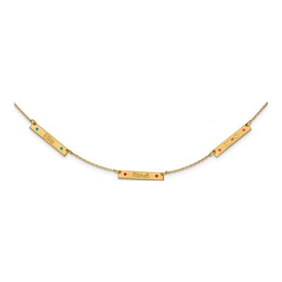 Gold-Plated Sterling Silver Personalized 3-Station Name Necklace