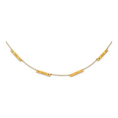 Gold-Plated Sterling Silver Personalized 4-Station Necklace