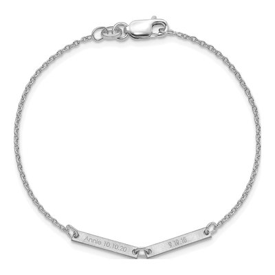 Sterling Silver Personalized 2-Station Bracelet – view 4
