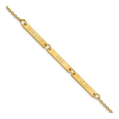 Gold-Plated Sterling Silver Personalized 3-Station Bracelet