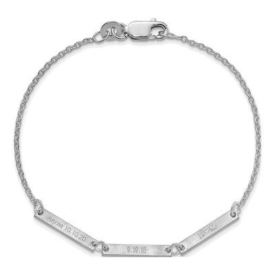 Sterling Silver 3-Station Bracelet – view 3