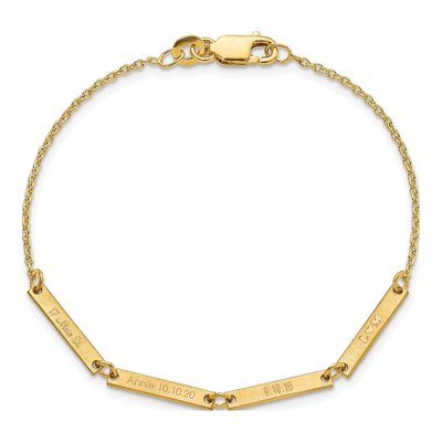 Gold-Plated Sterling Silver Personalized 4-Station Bracelet – view 4