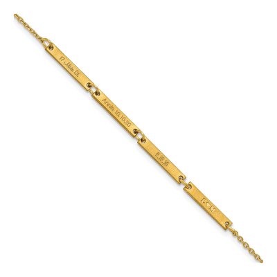 Gold-Plated Sterling Silver Personalized 4-Station Bracelet