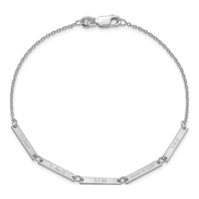Sterling Silver 5-Station Personalized Bracelet – view 4