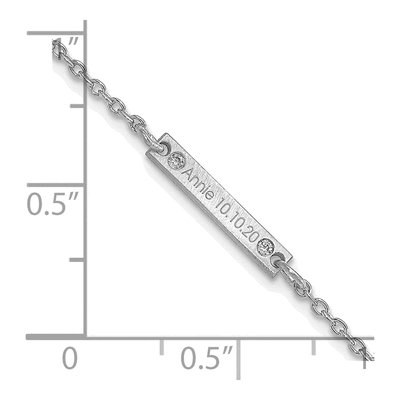 Sterling Silver Diamond 1-Station Bracelet – view 3
