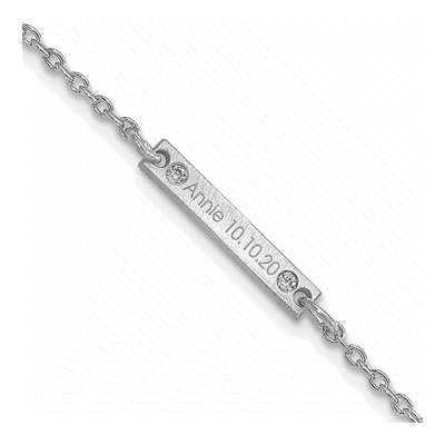 Sterling Silver Diamond 1-Station Bracelet