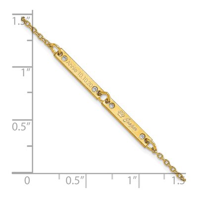 Gold-Plated Sterling Silver 1/20 ct tw Diamond 2-Station Bracelet – view 3