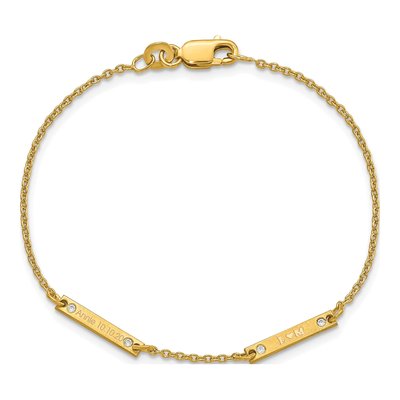 Gold-Plated Sterling Silver 1/20 ct tw Diamond 2-Station Bracelet – view 4