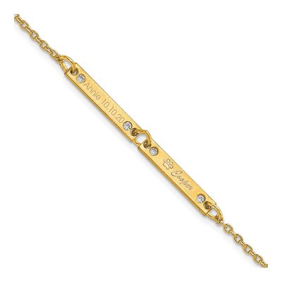 Gold-Plated Sterling Silver 1/20 ct tw Diamond 2-Station Bracelet