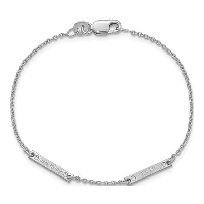 Sterling Silver 1/20 ct tw Diamond Personalized Bracelet – view 4