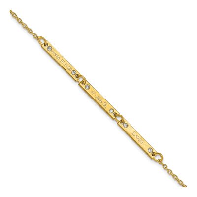 Gold-Plated Sterling Silver 0.09 ct tw Diamond 3-Station Bracelet