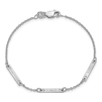 Sterling Silver 0.09 ct tw Diamond 3-Station Bracelet – view 4