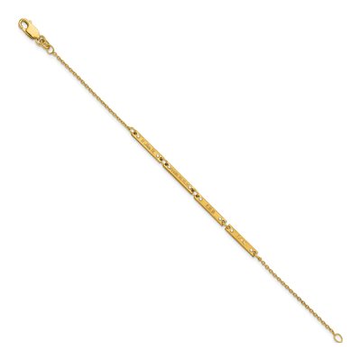 Gold-Plated Sterling Silver 1/8 ct tw Diamond Personalized 4-Station Bracelet – view 2