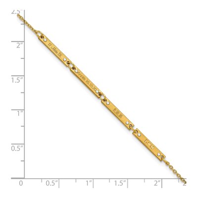 Gold-Plated Sterling Silver 1/8 ct tw Diamond Personalized 4-Station Bracelet – view 3