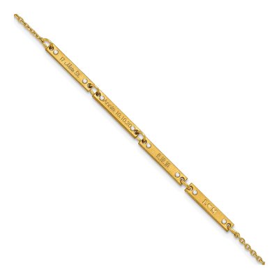 Gold-Plated Sterling Silver 1/8 ct tw Diamond Personalized 4-Station Bracelet