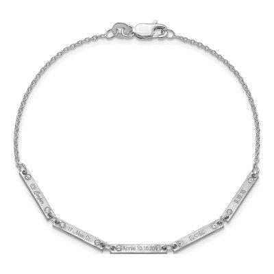Sterling Silver 1/7 ct tw Diamond Personalized 5-Station Bracelet – view 4