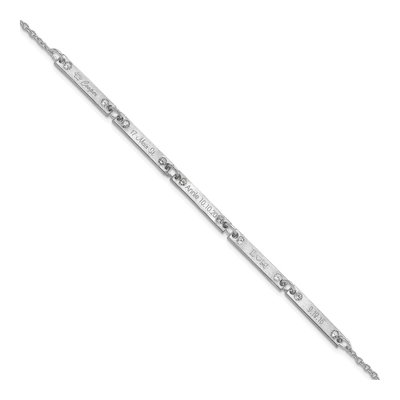 14K White Gold 1/7 ct tw Diamond 5-Station Bracelet