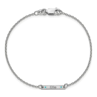 Sterling Silver Personalized Station Bracelet – view 4