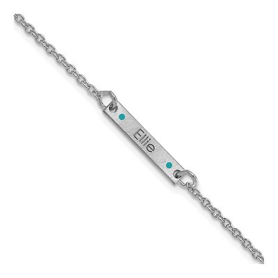 14K White Gold Personalized Station Bracelet