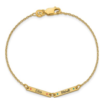 Gold-Plated Sterling Silver 2-Station Enameled Bracelet – view 4