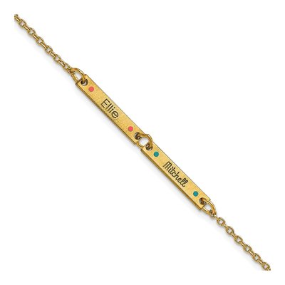 Gold-Plated Sterling Silver 2-Station Enameled Bracelet