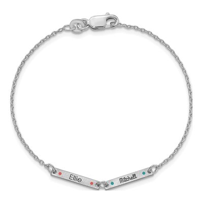 Sterling Silver 2-Station Enameled Bracelet – view 4