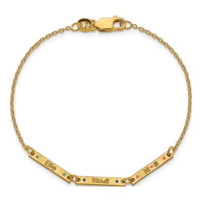 Gold-Plated Sterling Silver Personalized 3-Station Bracelet – view 4