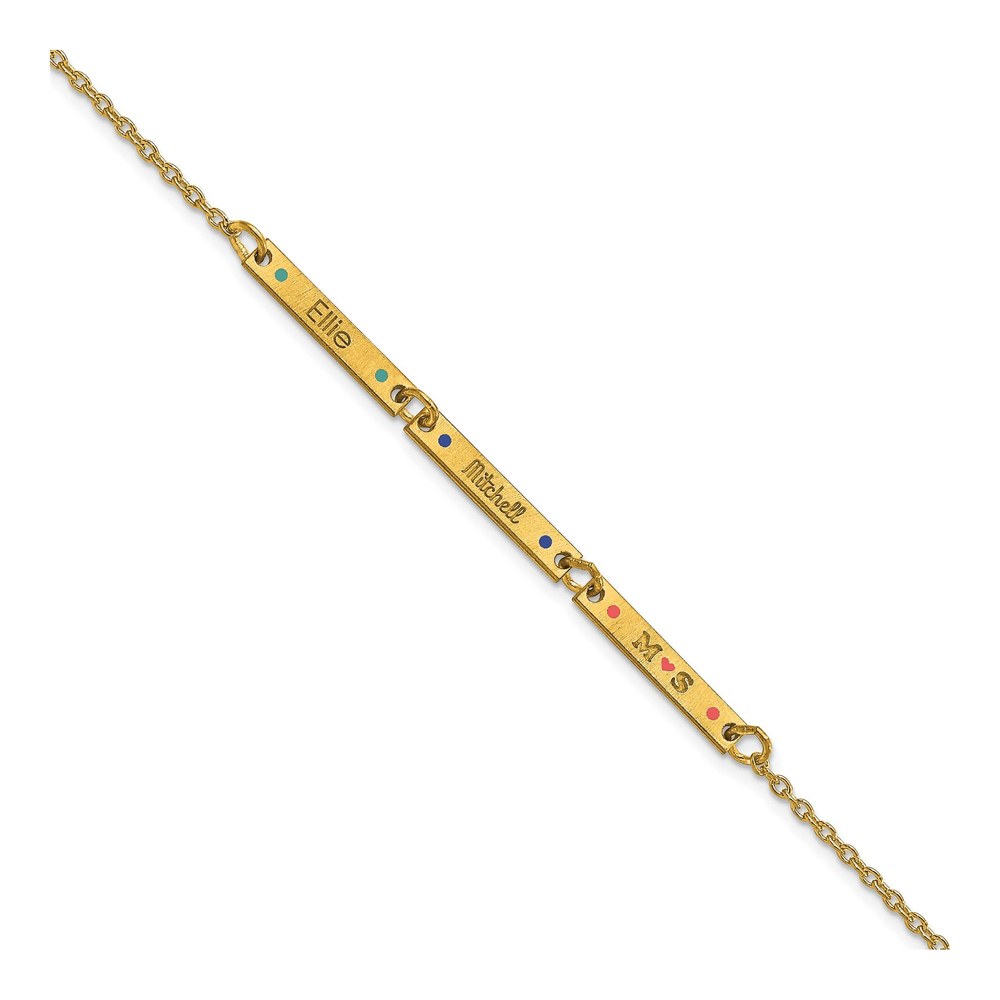 Gold-Plated Sterling Silver Personalized 3-Station Bracelet