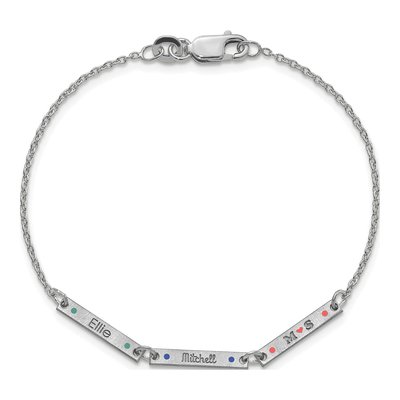 Sterling Silver 3-Station Enameled Bracelet – view 4