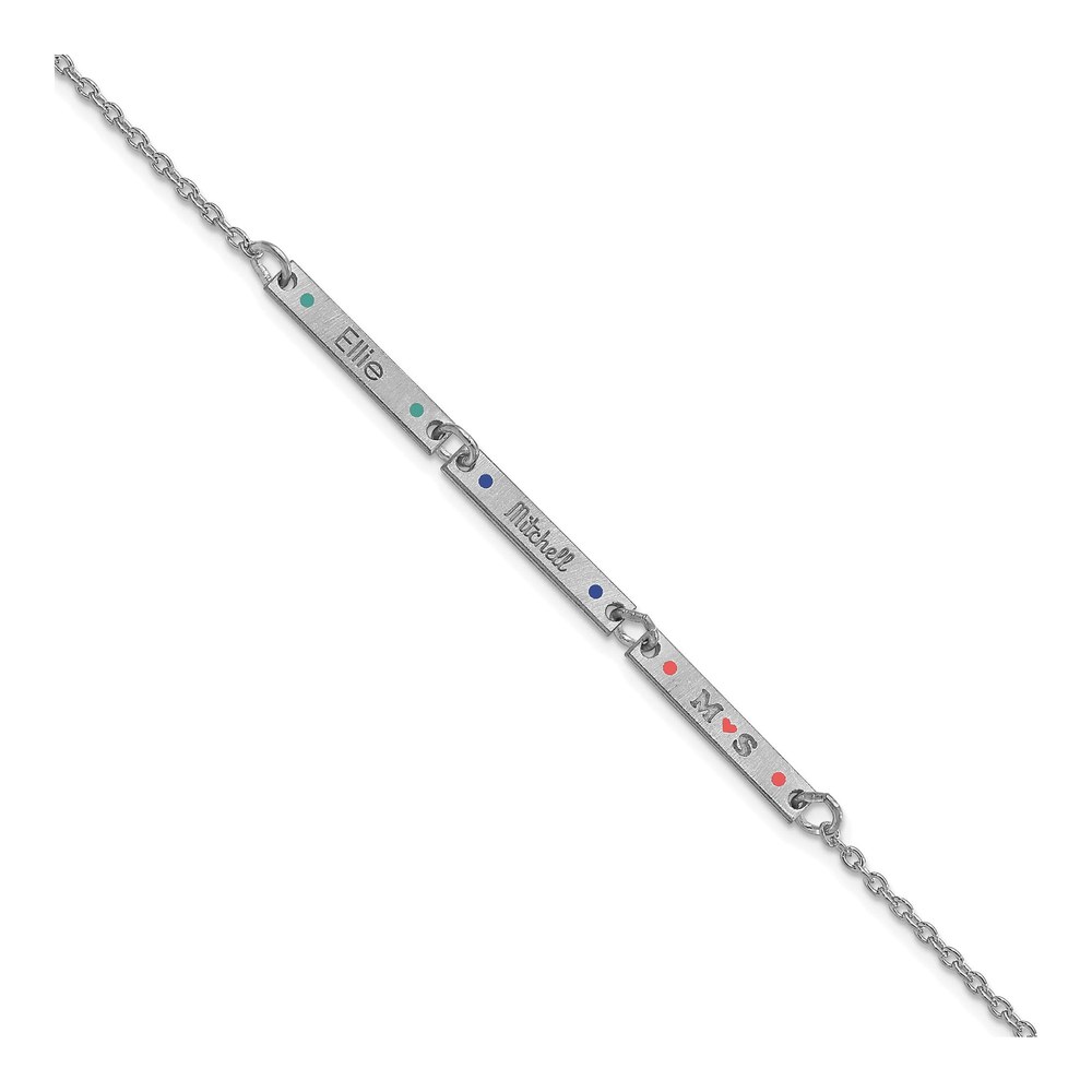Sterling Silver 3-Station Enameled Bracelet