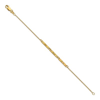 14K Yellow Gold Personalized 3-Station Bar Bracelet – view 2